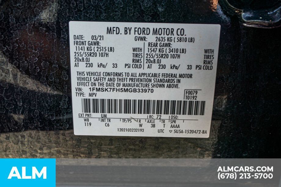Used 2021 Ford Explorer Limited w/ Equipment Group 301A RWD image 62