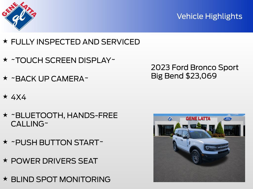 Certified 2023 Ford Bronco Sport Big Bend w/ Convenience Package AWD/4WD image 32