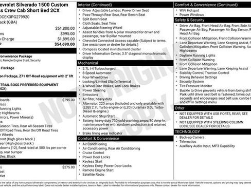 Used 2023 Chevrolet Silverado 1500 Custom Trail Boss AWD/4WD image 27