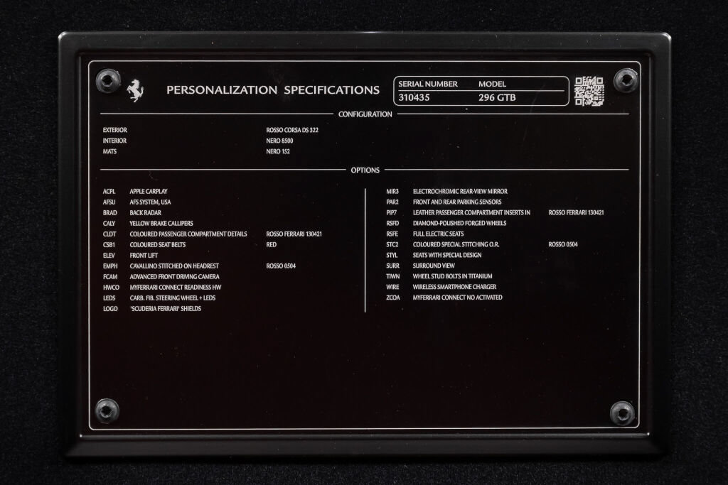 Certified 2024 Ferrari 296 GTB RWD image 25