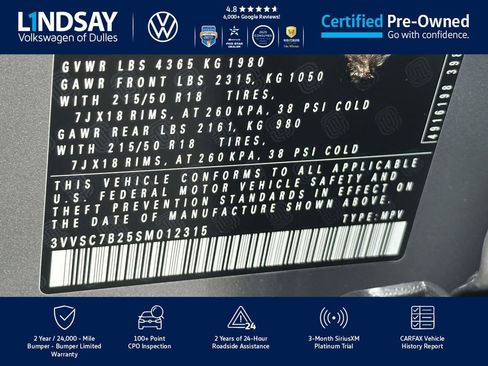Certified 2025 Volkswagen Taos SE image 26