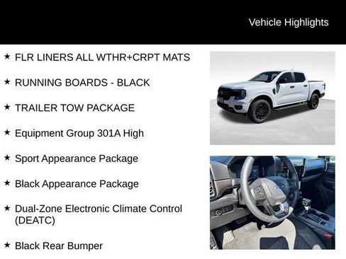 New 2025 Ford Ranger XLT w/ Equipment Group 301A High AWD/4WD image 7
