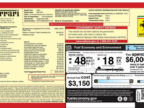 Certified 2024 Ferrari 296 GTS RWD image 29