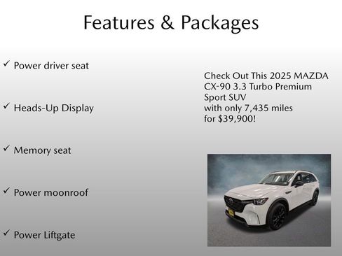 Certified 2025 MAZDA CX-90 3.3 Turbo w/ Premium Sport Pkg AWD/4WD image 4