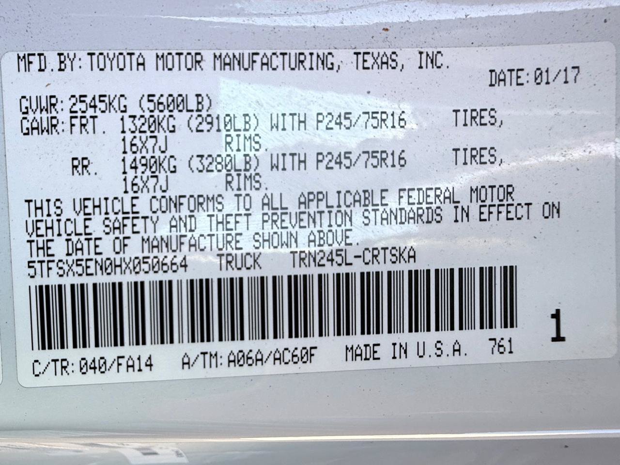 Used 2017 Toyota Tacoma SR AWD/4WD image 17