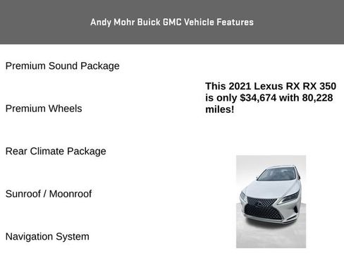 Used 2021 Lexus RX 350 AWD w/ Premium Package image 12