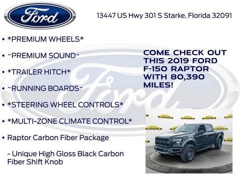 Certified 2019 Ford F150 Raptor w/ Equipment Group 802A Luxury AWD/4WD image 15