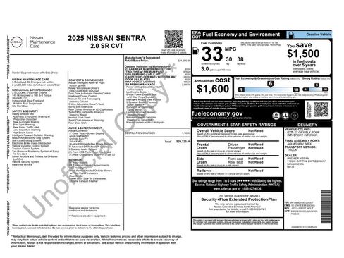 Certified 2025 Nissan Sentra SR w/ SR Premium Package image 37