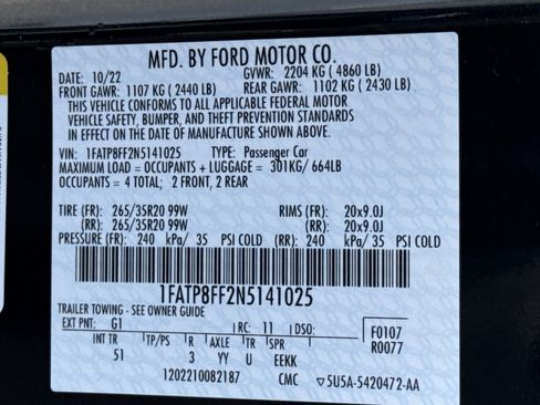 Used 2022 Ford Mustang GT Premium w/ Equipment Group 401A image 34