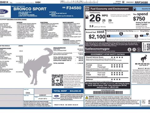 Used 2024 Ford Bronco Sport Big Bend w/ Convenience Package AWD/4WD image 6