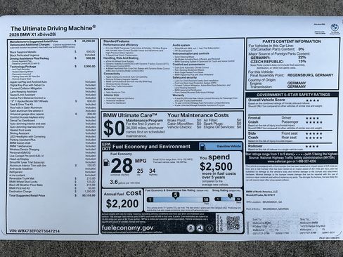 New 2026 BMW X1 xDrive28i w/ Technology Package AWD/4WD image 35