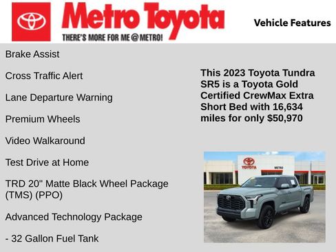 Certified 2023 Toyota Tundra SR5 w/ TRD Sport Premium Package AWD/4WD image 21