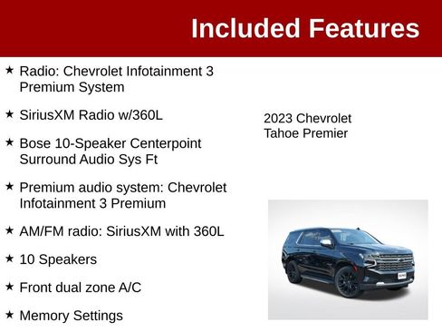 Used 2023 Chevrolet Tahoe Premier w/ Advanced Technology Package AWD/4WD image 4