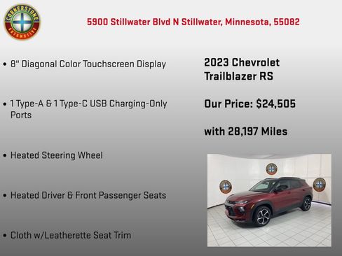Used 2023 Chevrolet TrailBlazer RS w/ Sun and Liftgate Package AWD/4WD image 20