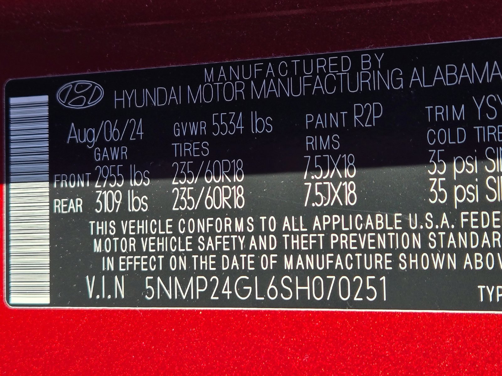 Certified 2025 Hyundai Santa Fe SEL FWD image 14