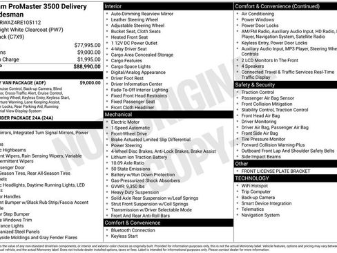 Used 2024 RAM ProMaster 3500 w/ Delivery Van Package image 60