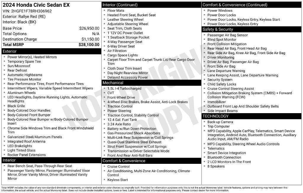 Used 2024 Honda Civic EX image 24