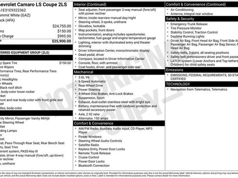 Used 2014 Chevrolet Camaro LS image 15