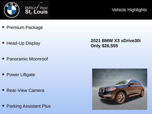 Used 2021 BMW X3 xDrive30i w/ Premium Package image 16