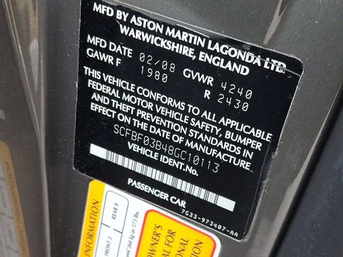 Used 2008 Aston Martin V8 Vantage Coupe image 25