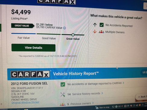 Used 2012 Ford Fusion SEL image 7