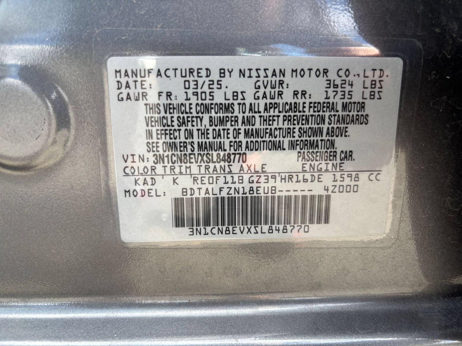 Used 2025 Nissan Versa SV FWD image 26