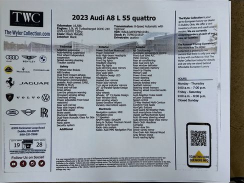 Used 2023 Audi A8 L 3.0T w/ Comfort Plus Package AWD/4WD image 48