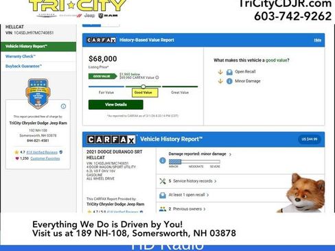 Used 2021 Dodge Durango SRT Hellcat w/ Technology Group image 11