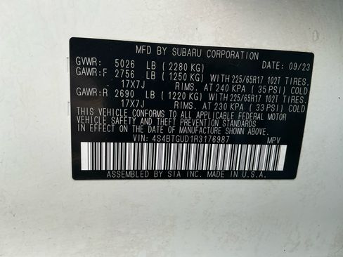 Certified 2024 Subaru Outback Wilderness AWD/4WD image 16