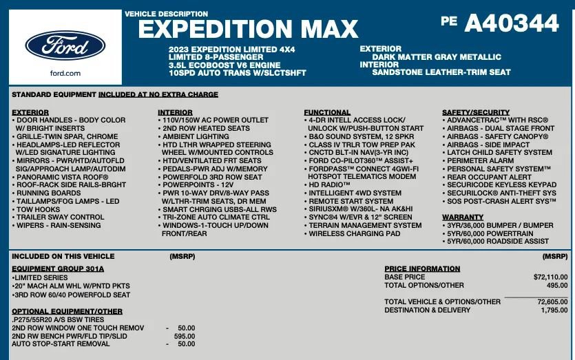 Used 2023 Ford Expedition Max Limited AWD/4WD image 2