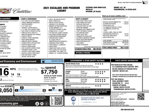 Certified 2021 Cadillac Escalade Premium Luxury w/ LPO, Illumination Package image 2