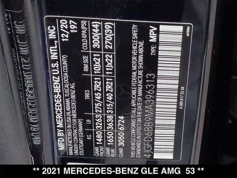 Certified 2021 Mercedes-Benz GLE 53 AMG GLE 53 AMG image 31
