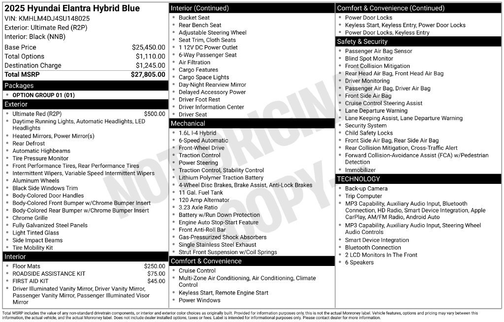 Certified 2025 Hyundai Elantra Hybrid FWD image 31