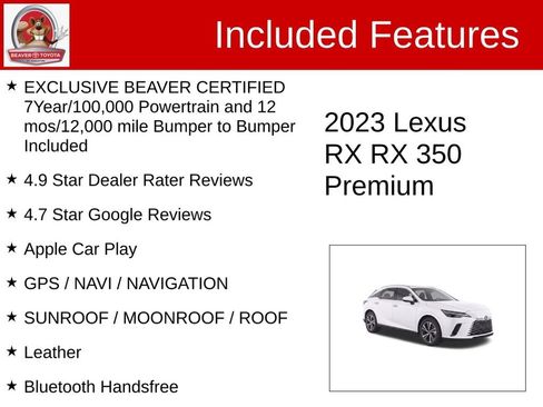 Used 2023 Lexus RX 350 Premium w/ Accessory Package (Z1) FWD image 4
