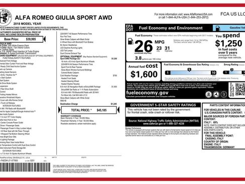 Used 2018 Alfa Romeo Giulia AWD image 2