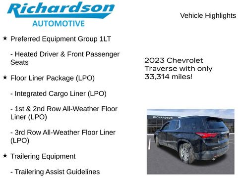 Used 2023 Chevrolet Traverse LT w/ LPO, Floor Liner Package image 11