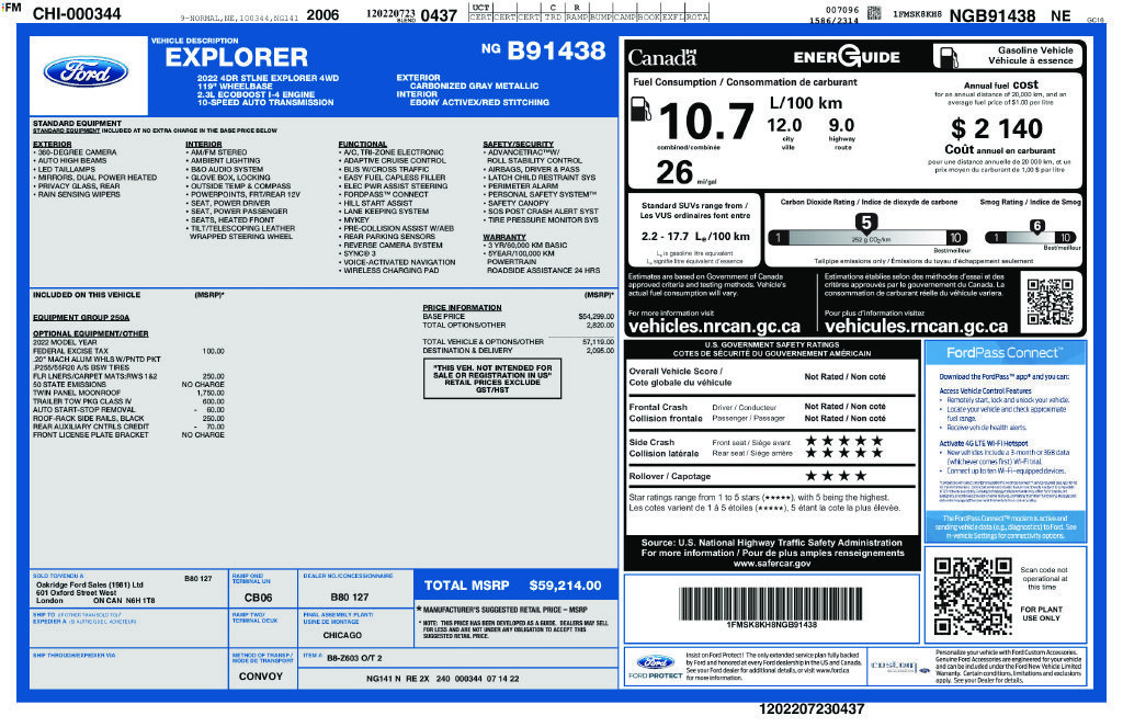 Used 2022 Ford Explorer ST-Line w/ Class IV Trailer Tow Package AWD/4WD image 19