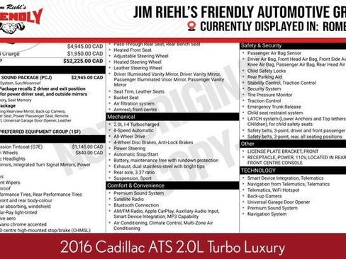 Used 2016 Cadillac ATS Luxury w/ Sun And Sound Package AWD/4WD image 1