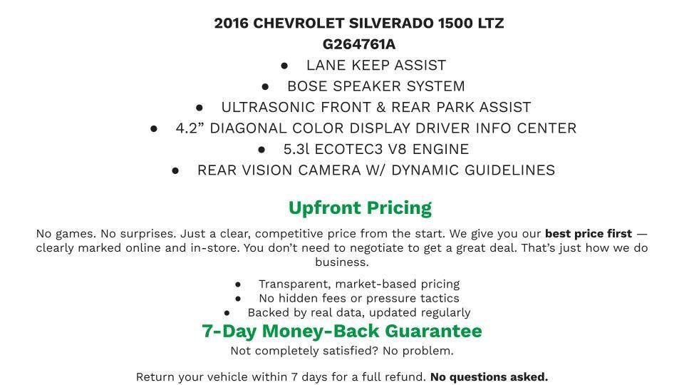 Used 2016 Chevrolet Silverado 1500 LTZ Z71 w/ LTZ Plus Package AWD/4WD image 3