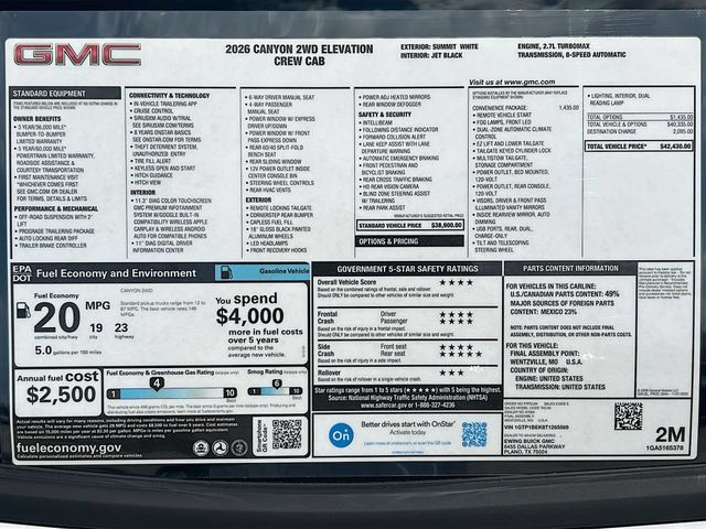 New 2026 GMC Canyon Elevation w/ Convenience Package RWD image 21