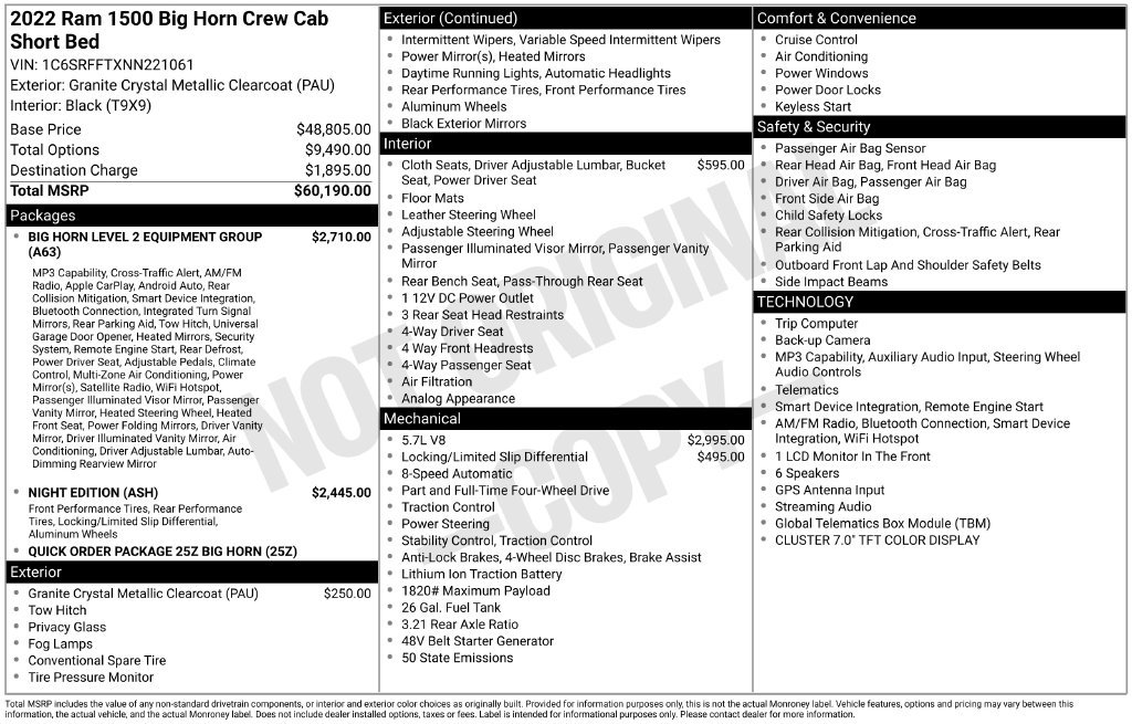 Used 2022 RAM 1500 Big Horn AWD/4WD image 20