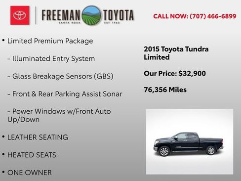 Used 2015 Toyota Tundra Limited w/ Limited Premium Package AWD/4WD image 5