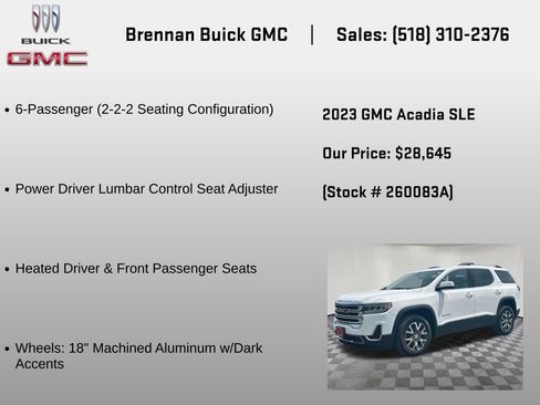 Certified 2023 GMC Acadia SLE w/ Driver Convenience Package AWD/4WD image 24