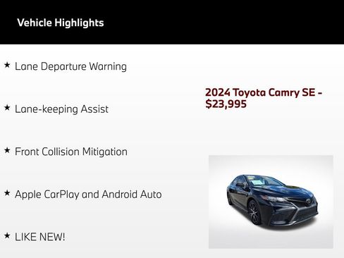 Used 2024 Toyota Camry SE FWD image 52