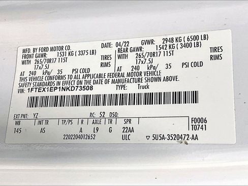 Used 2022 Ford F150 XL w/ Equipment Group 101A High image 8