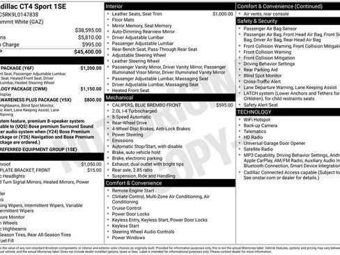 Used 2020 Cadillac CT4 Sport w/ Climate Package RWD image 40