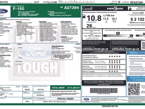 Used 2024 Ford F150 Platinum w/ Equipment Group 703A Plus AWD/4WD image 2