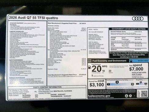 New 2026 Audi Q7 3.0T Premium Plus image 16