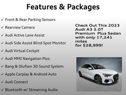 Used 2023 Audi A3 2.0T Premium Plus w/ Premium Plus Package image 8