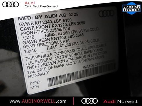 Certified 2025 Audi Q3 2.0T Premium w/ Convenience Package image 3